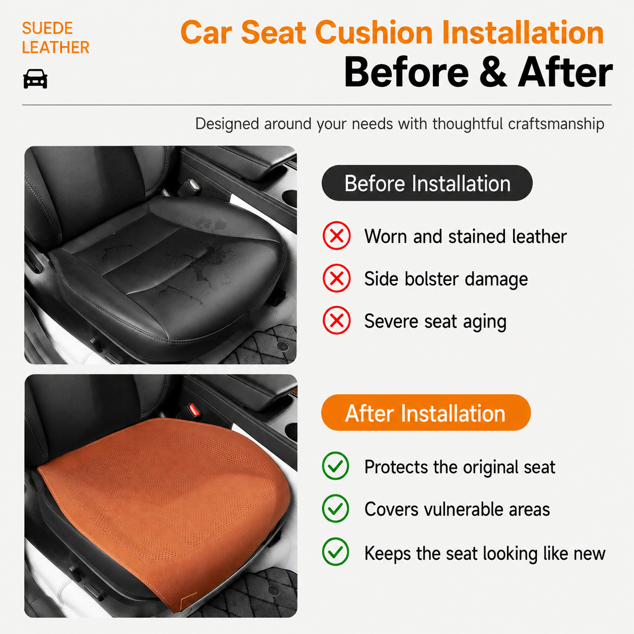 Winter Suede Seat Cushion Pads for Tesla Model 3 Highland / Model Y Juniper / Model Y L