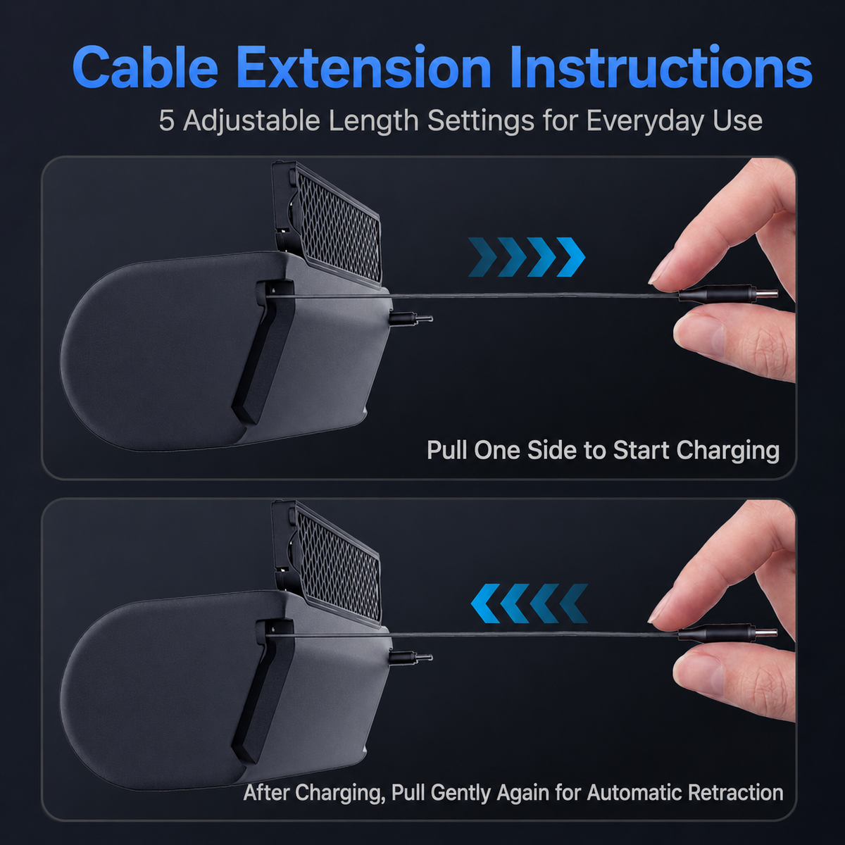 Rear Air Vent Retractable Cable Charging Dock with Aroma Diffuser for Tesla Model Y L 2025.11+