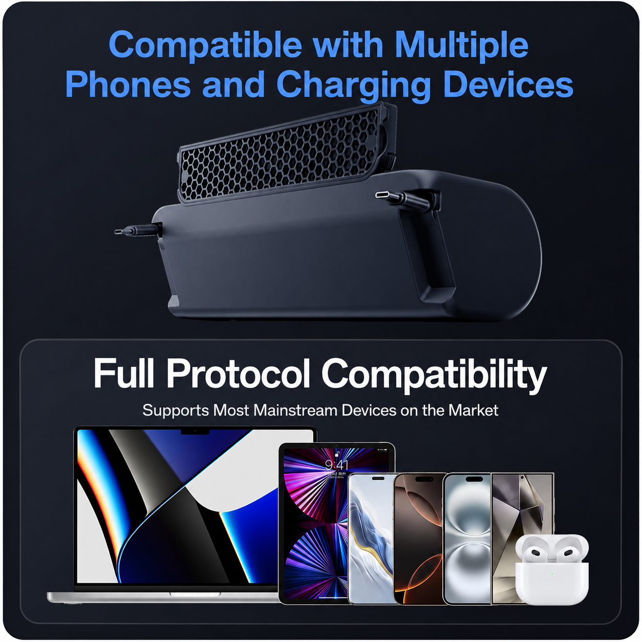 Rear Air Vent Retractable Cable Charging Dock with Aroma Diffuser for Tesla Model Y L 2025.11+