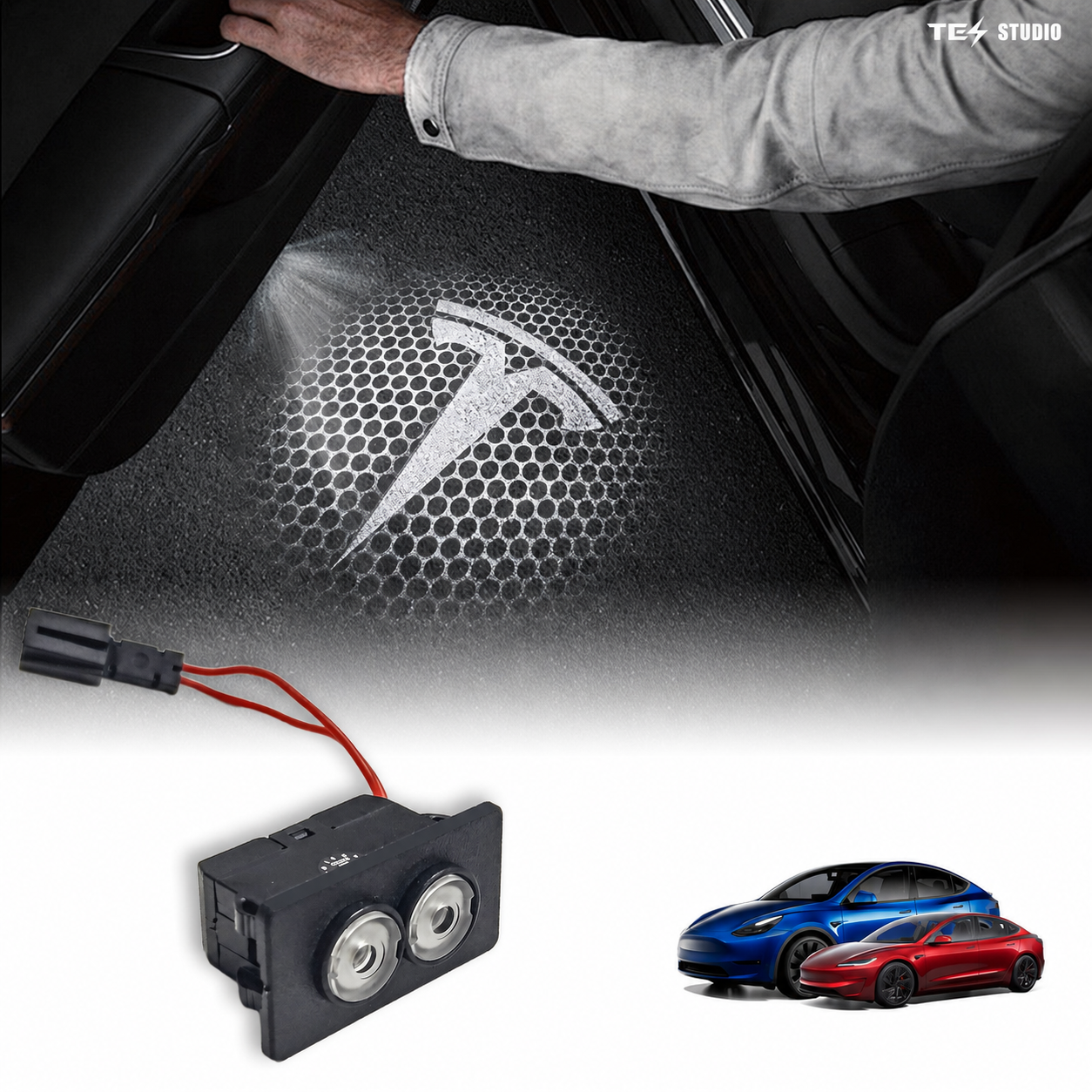 3D Dynamic Door Projection Lights For Tesla Model Y Juniper Model 3/3 Standard/Y/Y L/Y Standard/S/X Welcome Lights