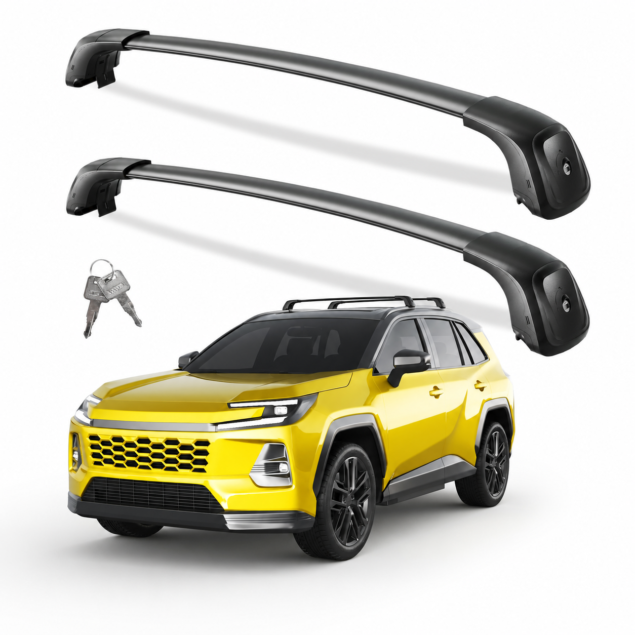 2026 Toyota RAV4 Roof Rack Cross Bars, Lockable Aluminum, 330lbs