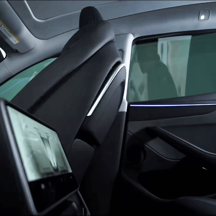 Tesla Electric & Manual Folding Tray Table with Wireless Charger and Ambient Lighting for Model Y / Y Juniper / 3 Highland