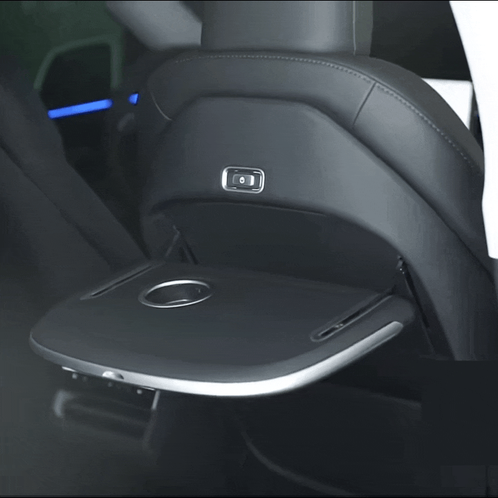 Tesla Electric & Manual Folding Tray Table with Wireless Charger and Ambient Lighting for Model Y / Y Juniper / 3 Highland