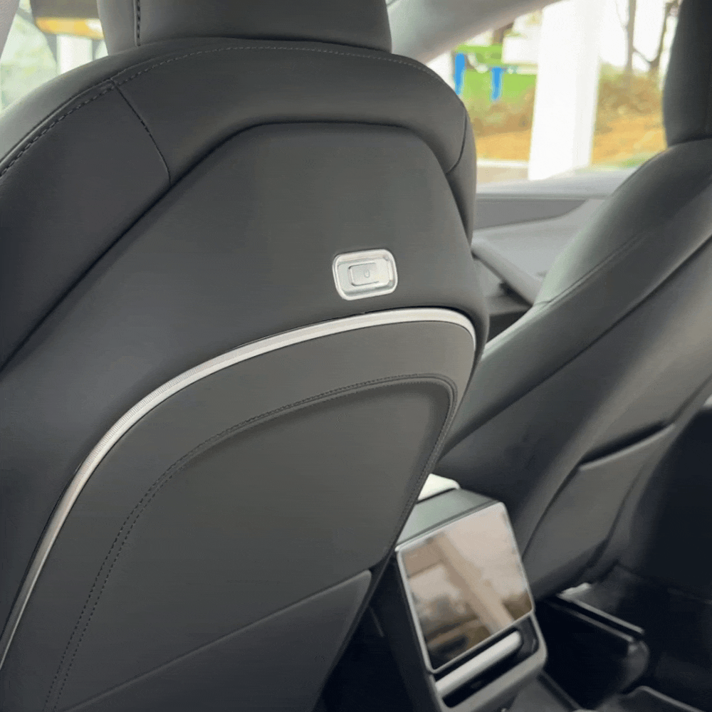 Tesla Electric & Manual Folding Tray Table with Wireless Charger and Ambient Lighting for Model Y / Y Juniper / 3 Highland