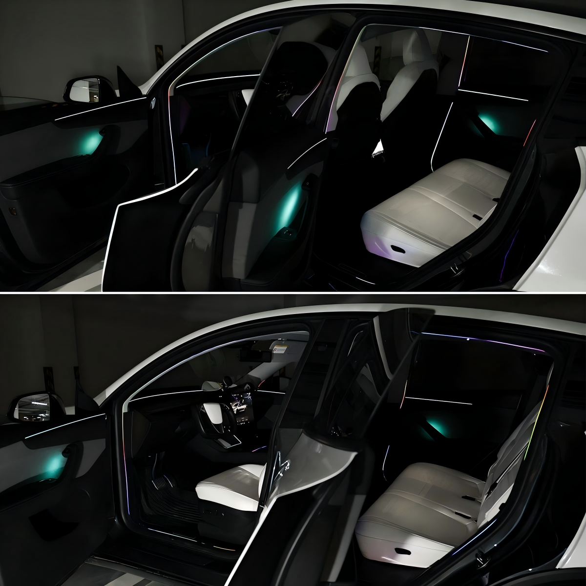 Door LED Strip Lights with APP Control for Tesla Model 3 / 3 Highland / Model Y / Y Juniper Interior Ambient Lighting