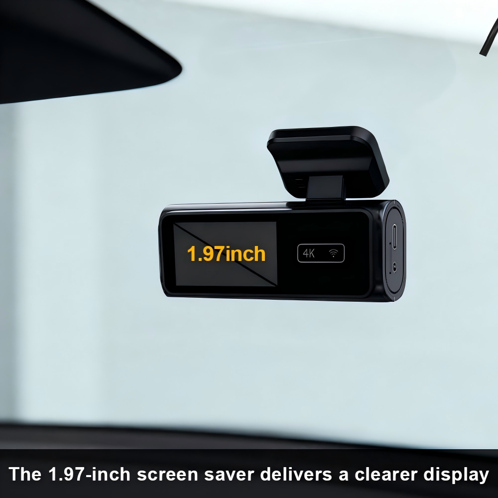 4K Front/1080P Rear Dash Cam with 1.97 Inch Screen for Model 3 Highland /Y Juniper/3/Y/S/X
