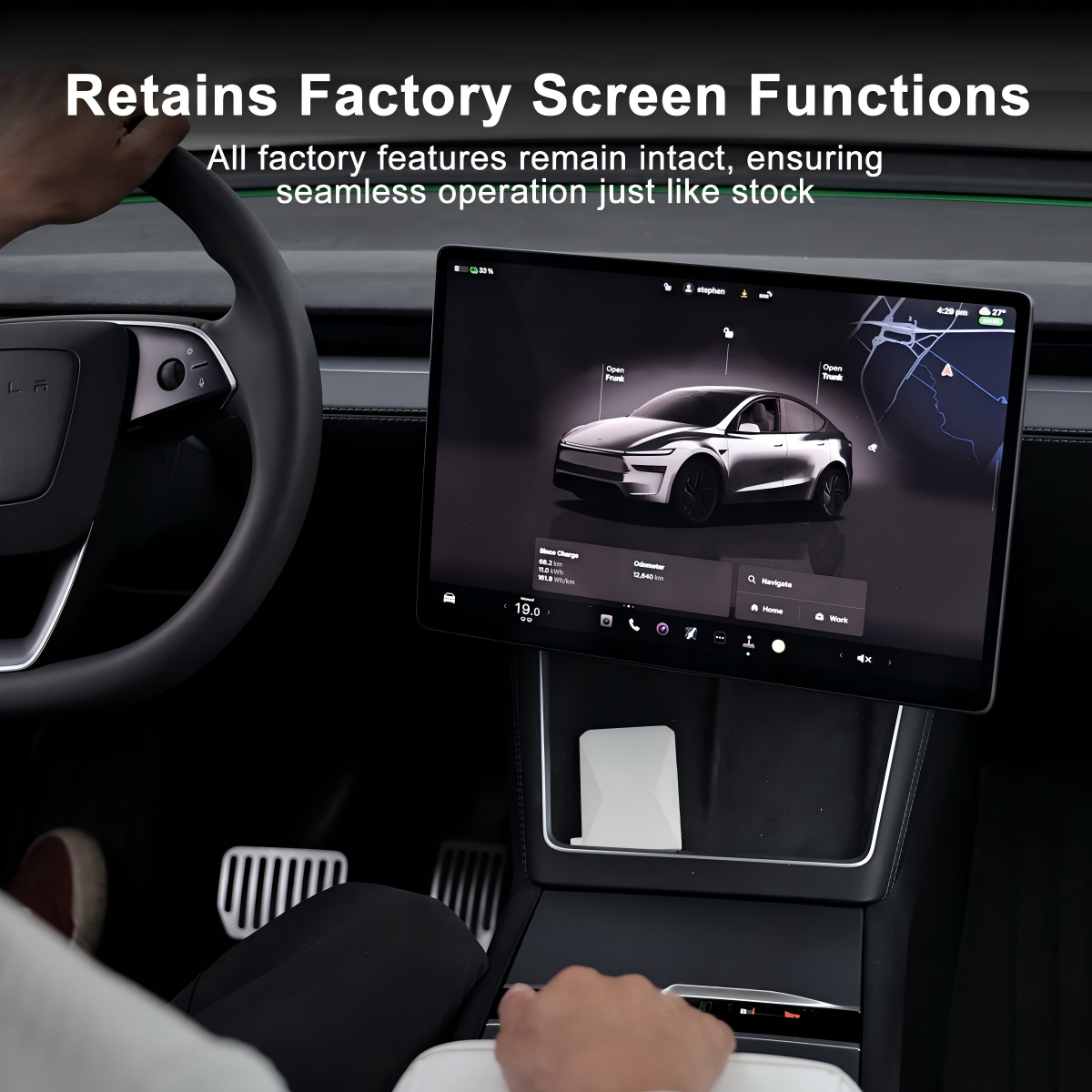 Powered Auto-Swivel Touchscreen Mount for Tesla Model 3/Y/3 Highland/Y Juniper - Tesstudio