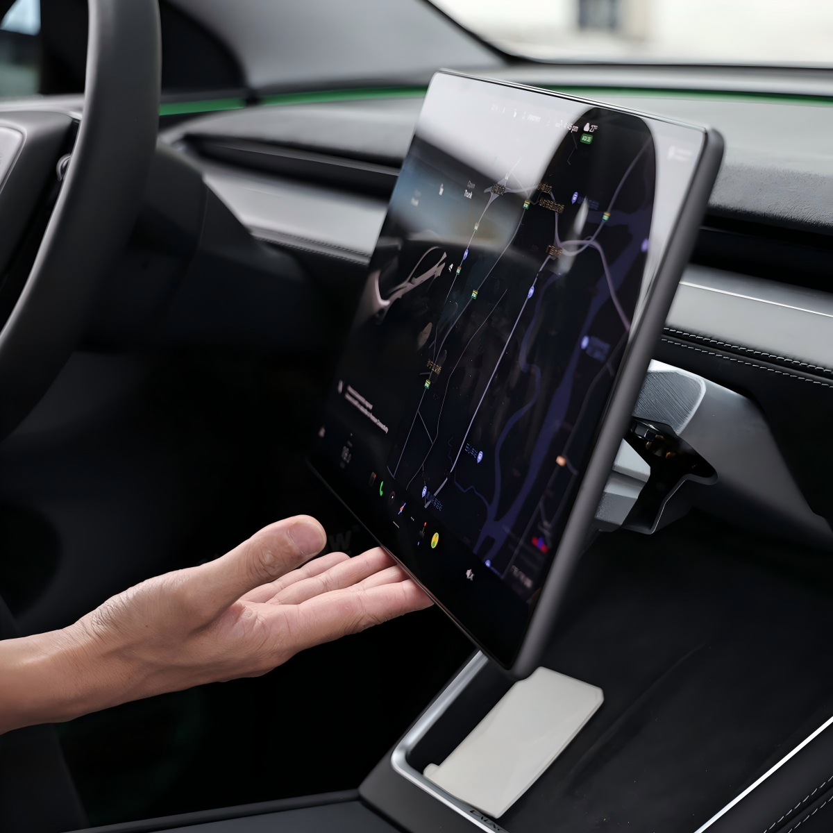 Powered Auto-Swivel Touchscreen Mount for Tesla Model 3/Y/3 Highland/Y Juniper - Tesstudio