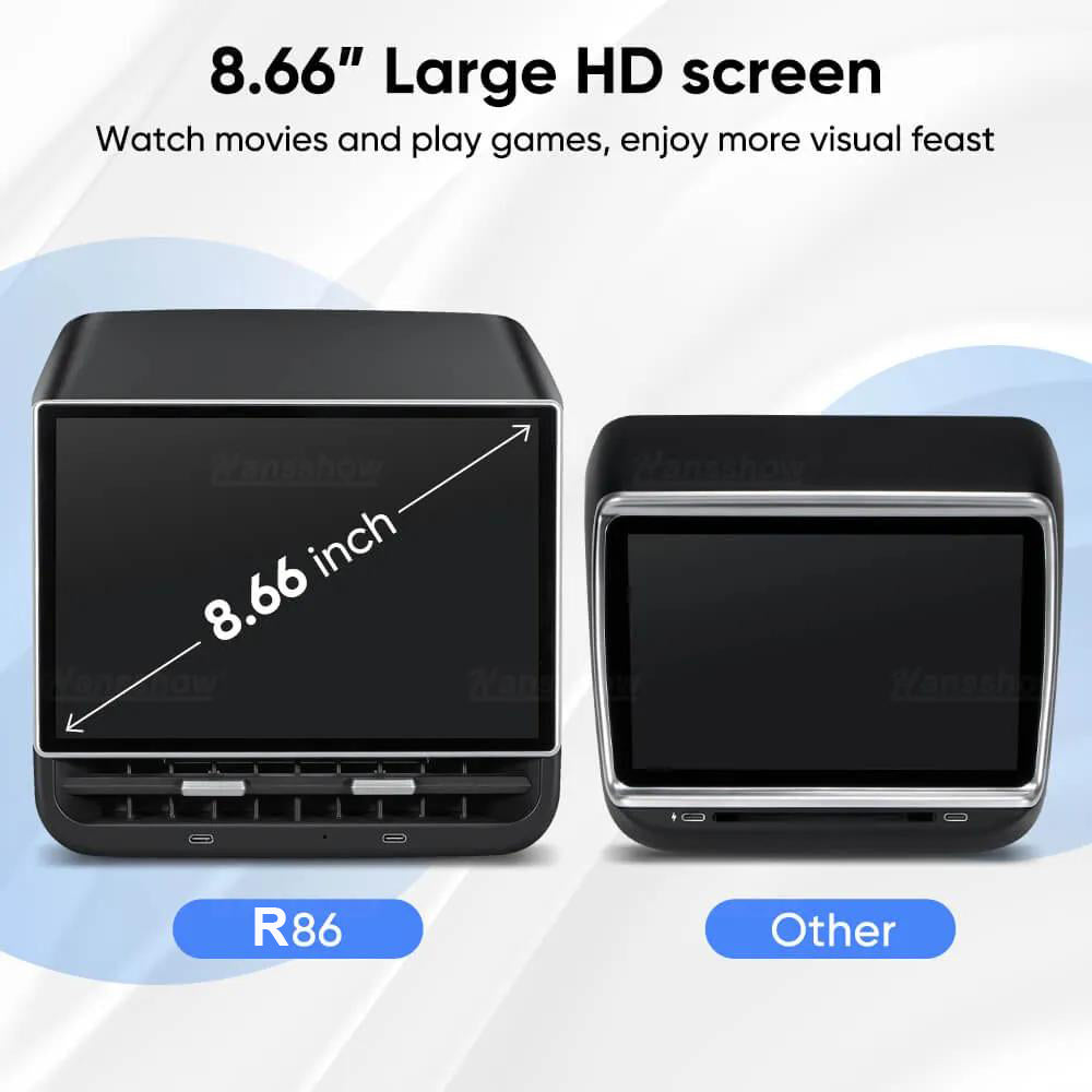Tesla Model 3/Y Rear Entertainment Screen – 8.66 inch  Display for Soccer Season Road Trips