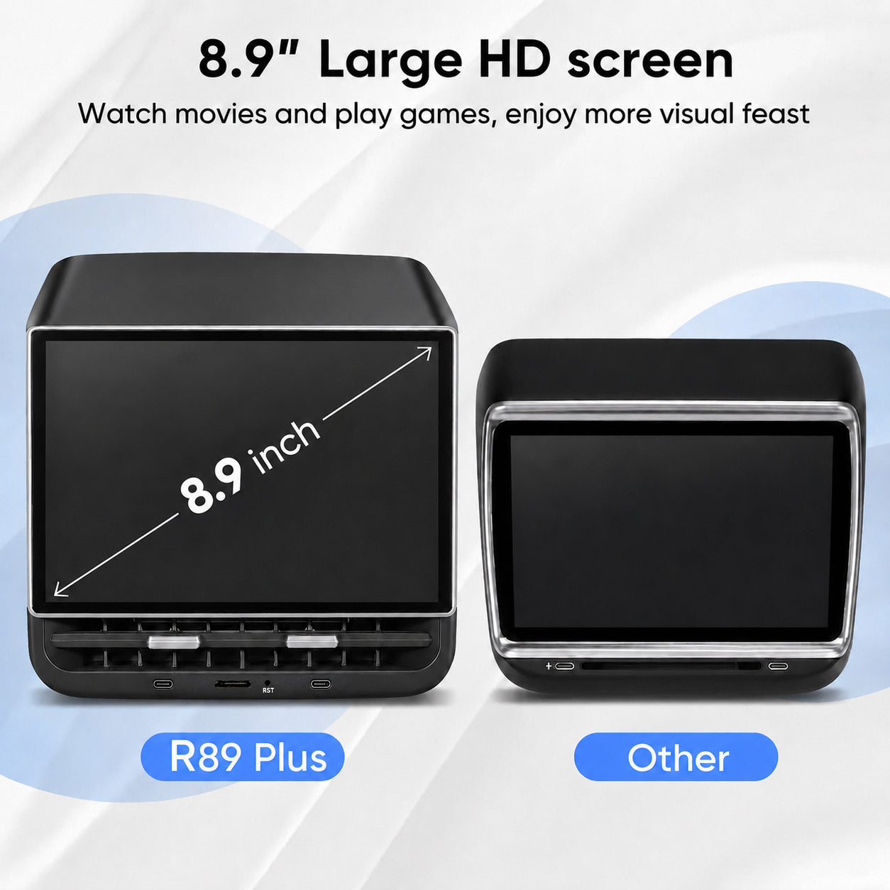 Tesla Model 3/Y Rear Entertainment Screen – R89 Plus Display for Road Trips