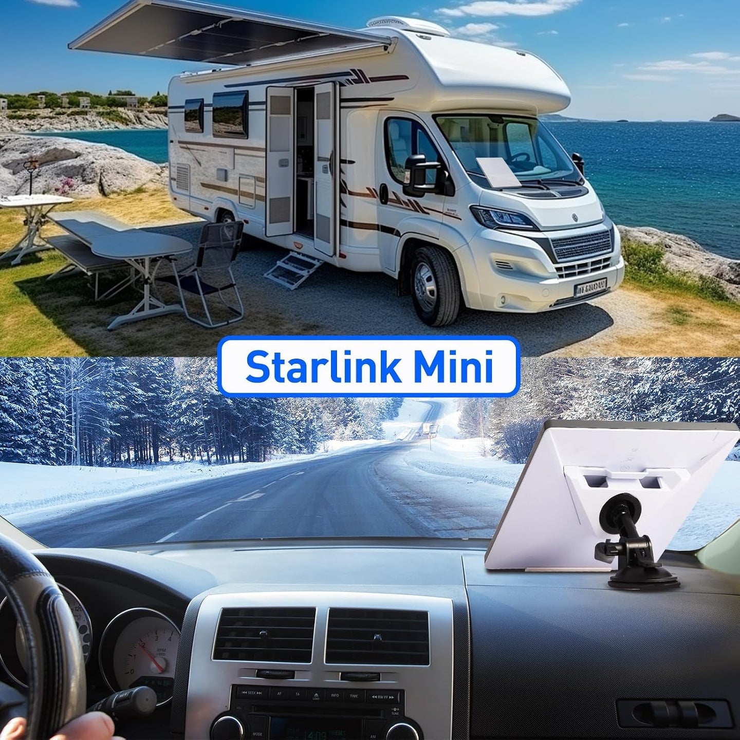 Starlink Mini Windshield Suction Mount Base for Vehicles