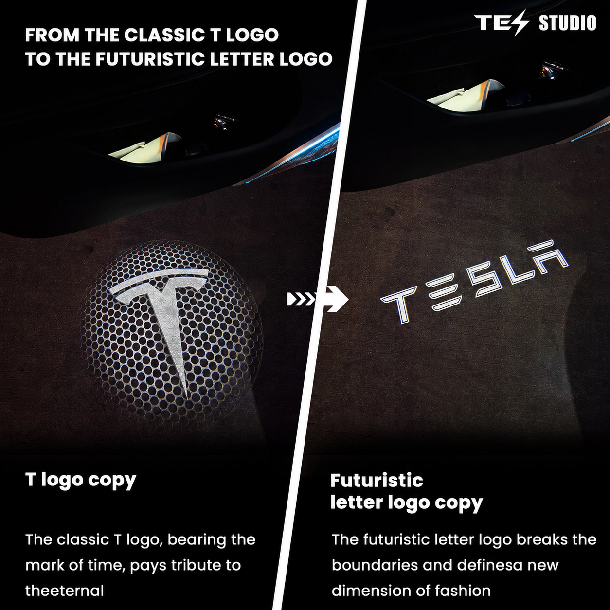 3D Dynamic Door Projection Lights For Tesla Model Y Juniper Model 3/3 Standard/Y/Y L/Y Standard/S/X Welcome Lights