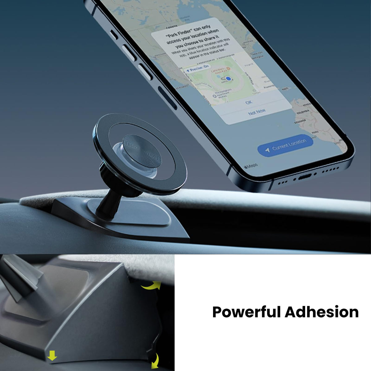 Minimalist Magnetic Phone Mount with Silicone Base for Tesla Model Y Juniper 2025.03+