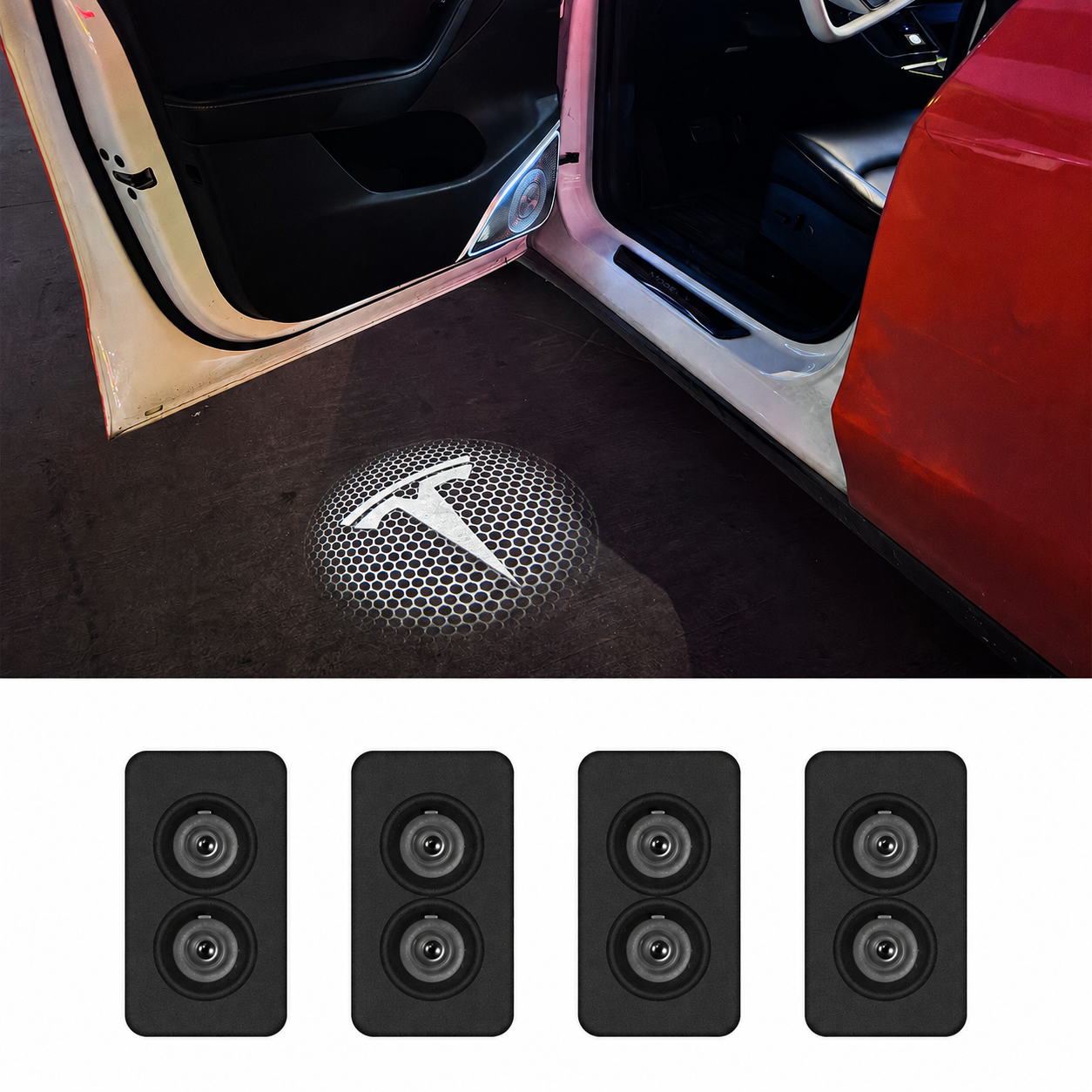 3D Dynamic Door Projection Lights For Tesla Model Y Juniper Model 3/3 Standard/Y/Y L/Y Standard/S/X Welcome Lights