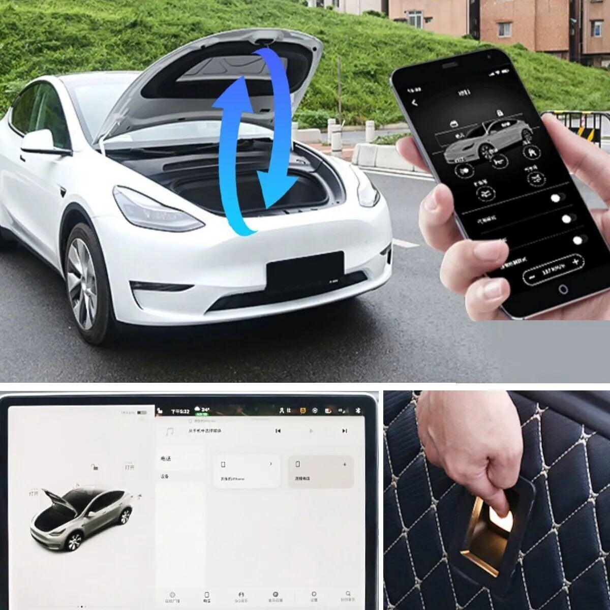 Electric Power Frunk Front Trunk Soft Closing Lock For Tesla Accessories Model X
