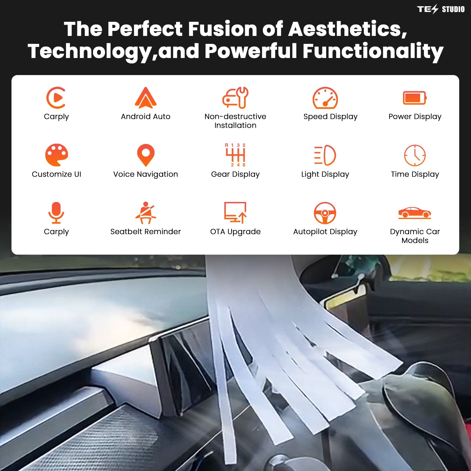 Model 3/Y/3 Highland/Model Y Juniper F88 8.8-In Touch Screen Instrument Cluster Tesstudio®