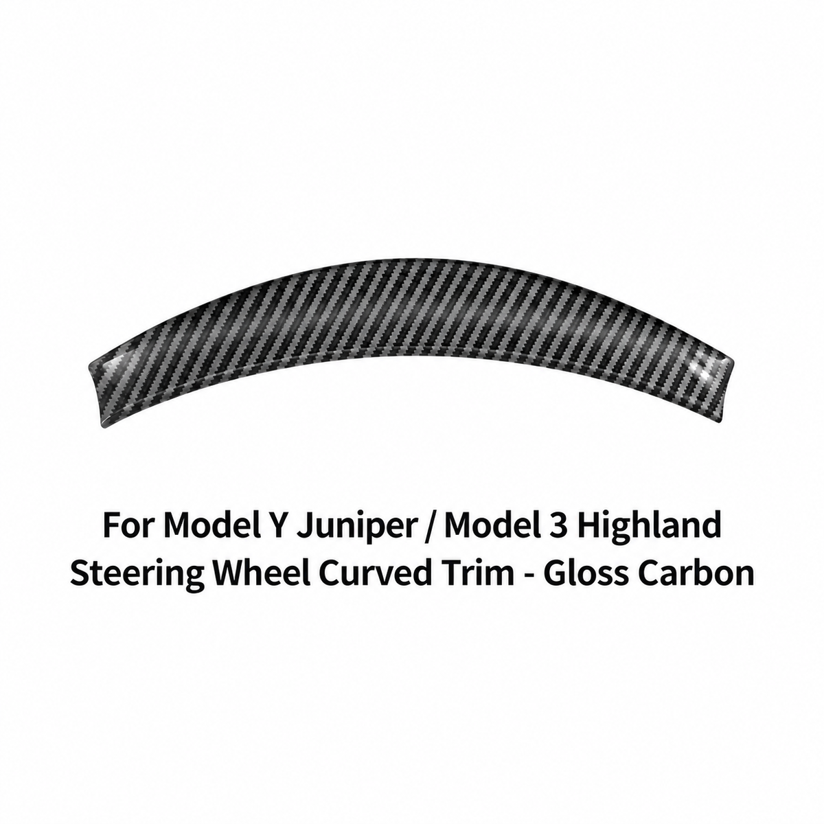 ABS Curved Steering Wheel Trim for Tesla Model Y Juniper / Model 3 Highland