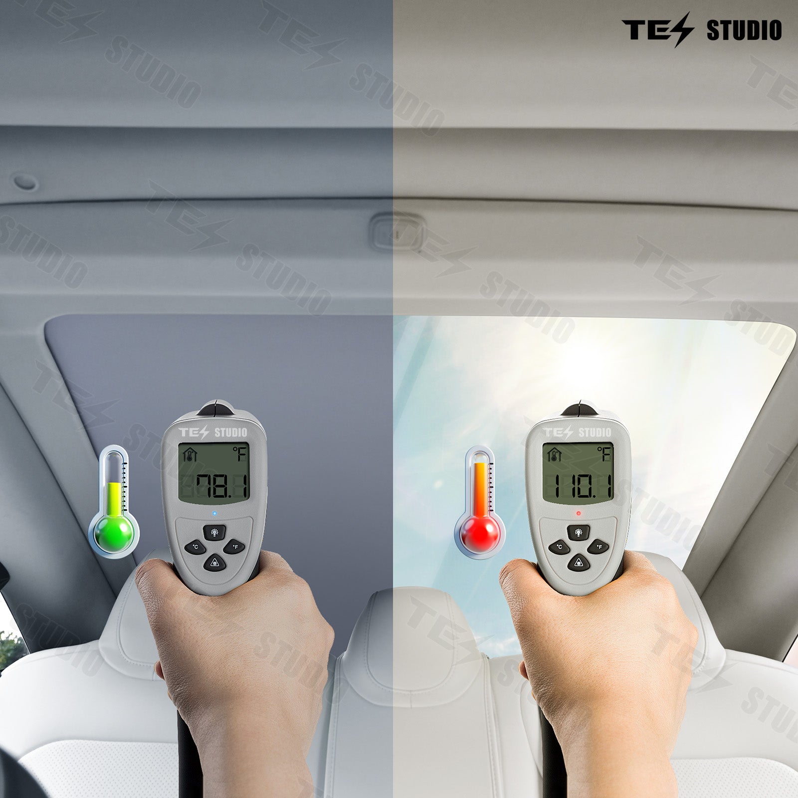 Model 3/Model 3 Highland Voice-Controlled Electric Sunshade Tesstudio® (Fabric Roll Model B-Dual Switch)