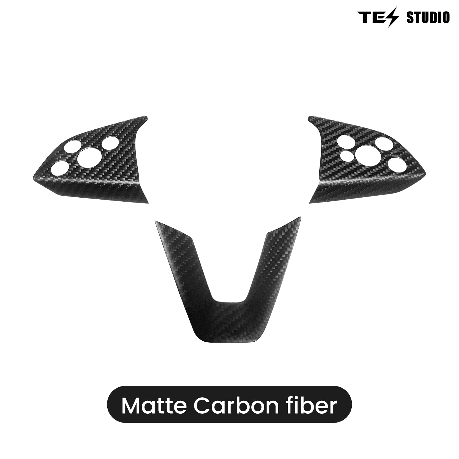 Tesla Accessories Model 3 Highland Steering Wheel Trim Cover Real Carbon Fiber Model 3 Highland Interior Accessories Tesstudio®