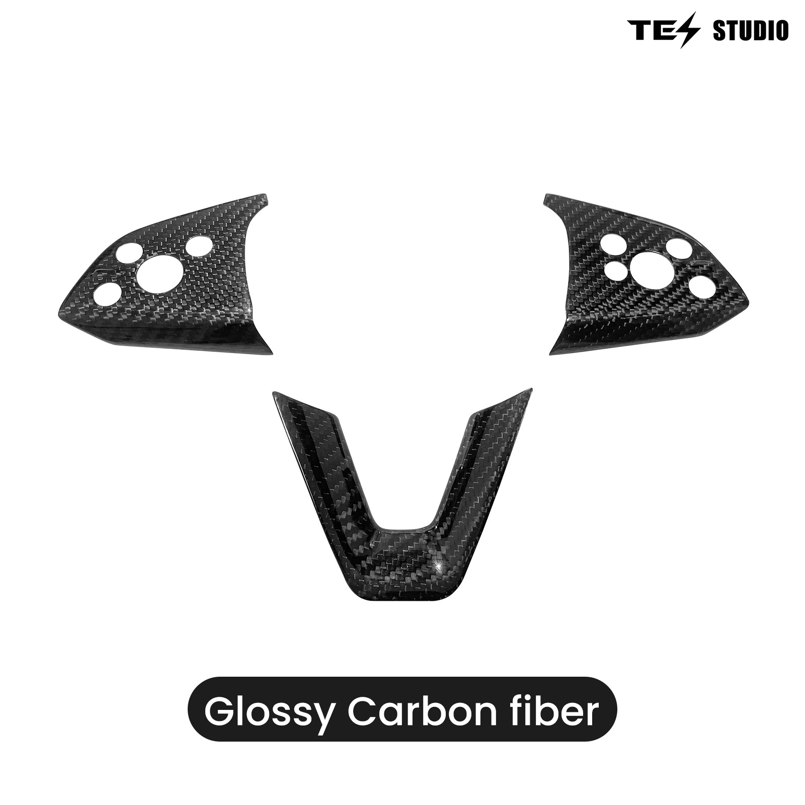 Tesla Accessories Model 3 Highland Steering Wheel Trim Cover Real Carbon Fiber Model 3 Highland Interior Accessories Tesstudio®