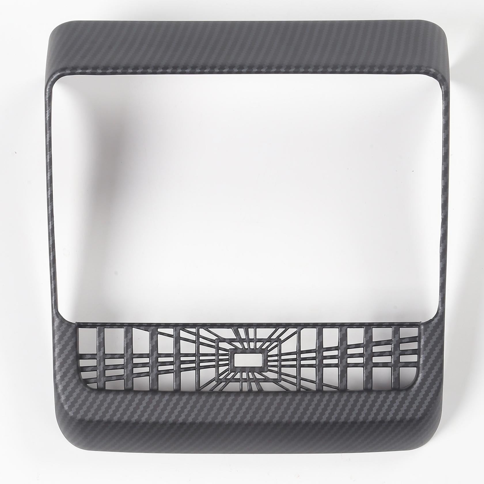 2026 Plaid Rear Air Vent Screen Protector Frame (Carbon Fiber Pattern ABS) For Tesla Model 3 Highland /Y Juniper