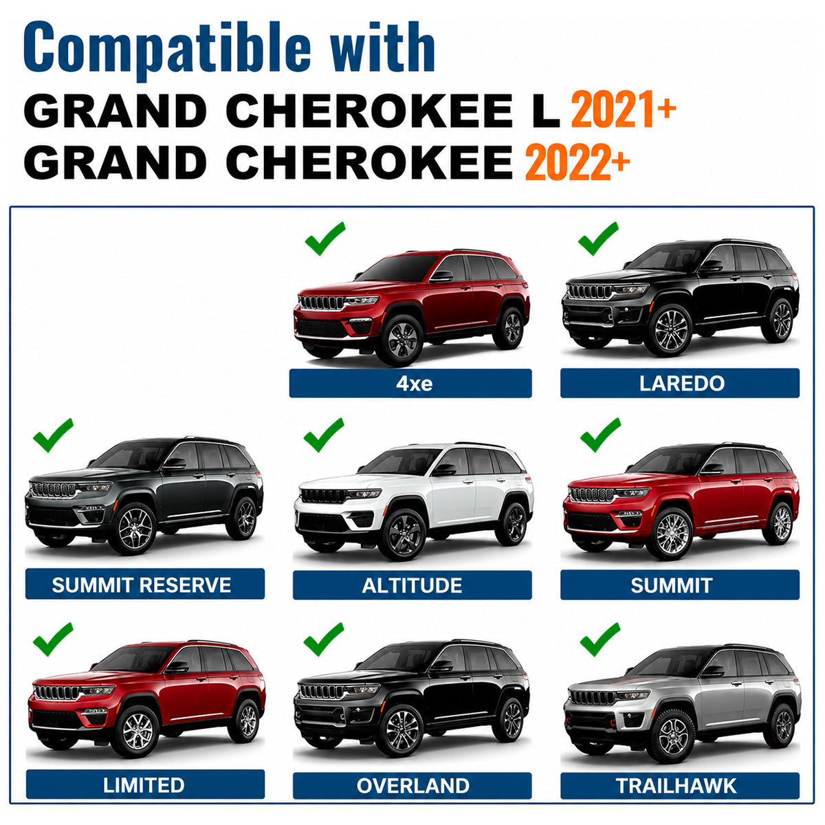 Jeep Grand Cherokee & Grand Cherokee L Lockable Roof Rack Cross Bars