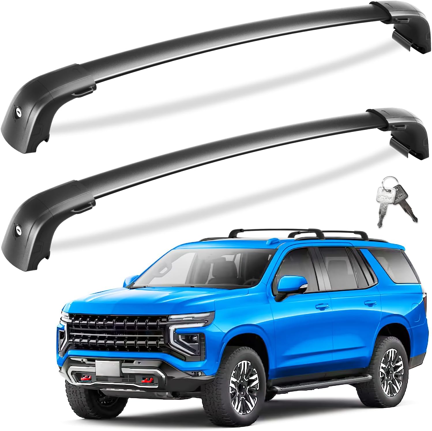 Chevrolet Suburban cross bars 2021–2025 — installed on vehicle roof rails