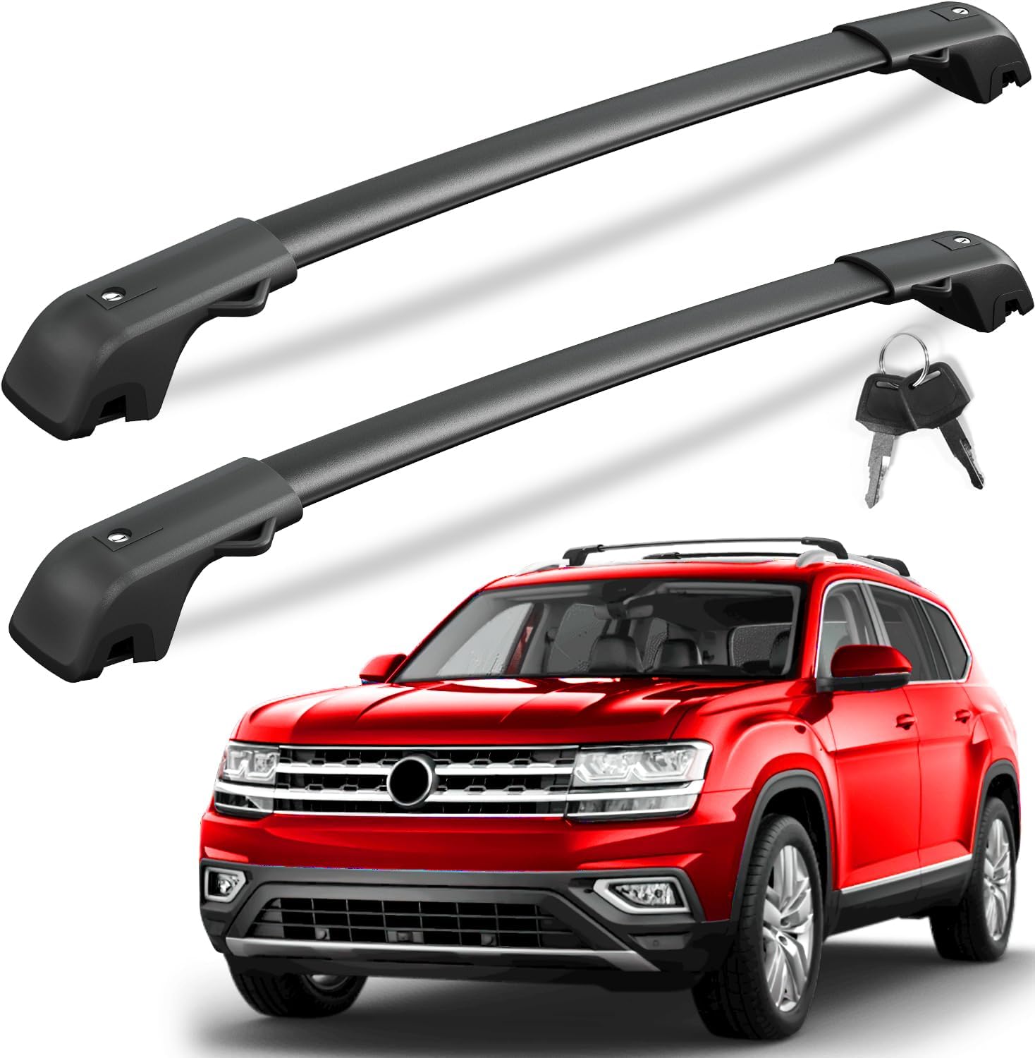 Tesla Model 3 Roof Rack Accessories — crossbars installed on roof rails