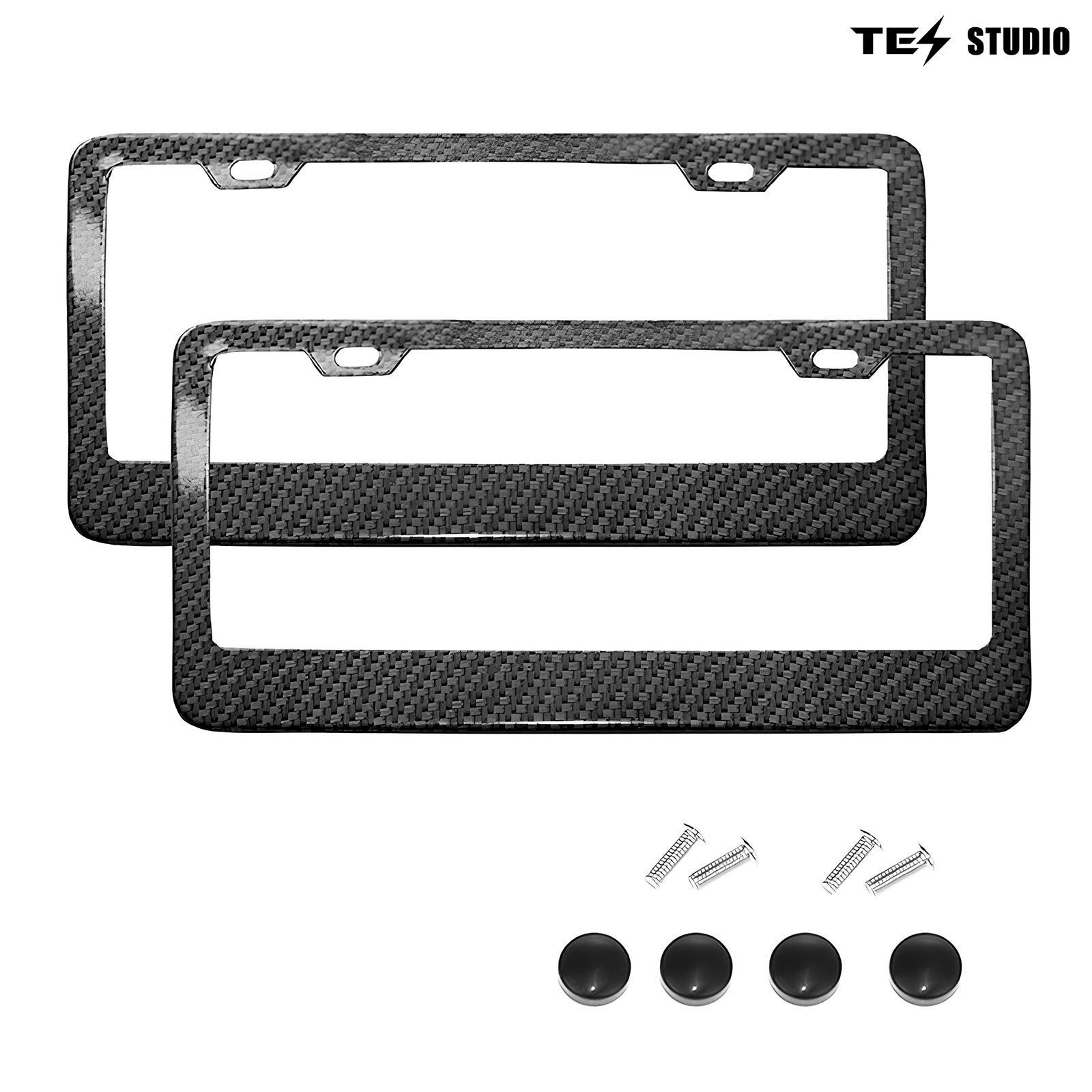Tesla Model 3/Y/S/M Carbon Fiber License Plate Frame Front & Rear Holder Tesstudio®