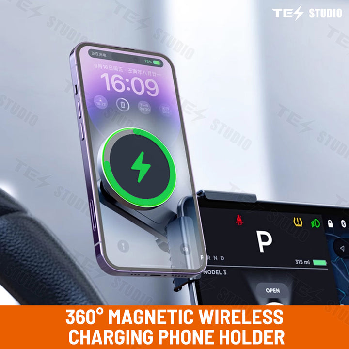 15W Magnetic Wireless Car Charger Mount for Tesla Model 3/Y/Cybertruck