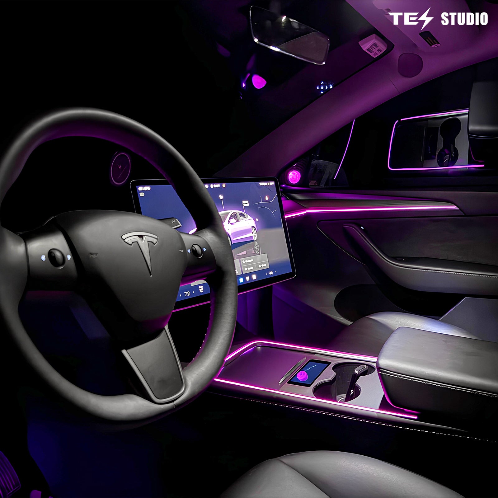 Tesla Model 3/Y Laser Carving Ambient Lighting Upgrade Kit Tesstudio (2021+)