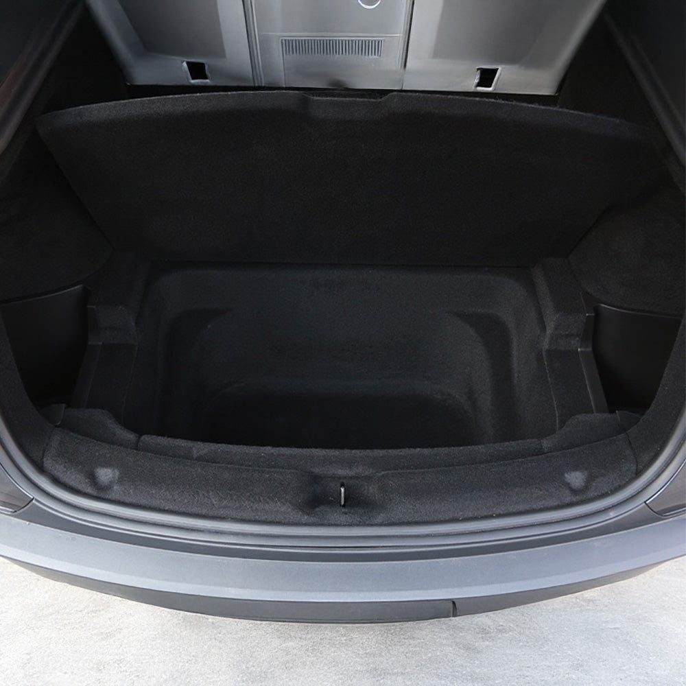 Tesla Model Y Juniper & Standard Trunk Organizer Bins | Waterproof TPE Storage with Carpeted Lids