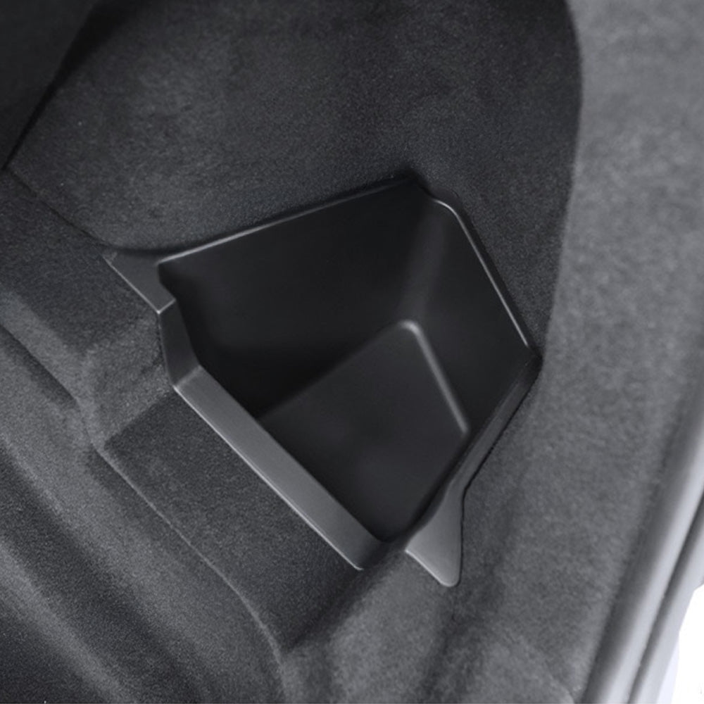 Tesla Model Y Juniper & Standard Trunk Organizer Bins | Waterproof TPE Storage with Carpeted Lids