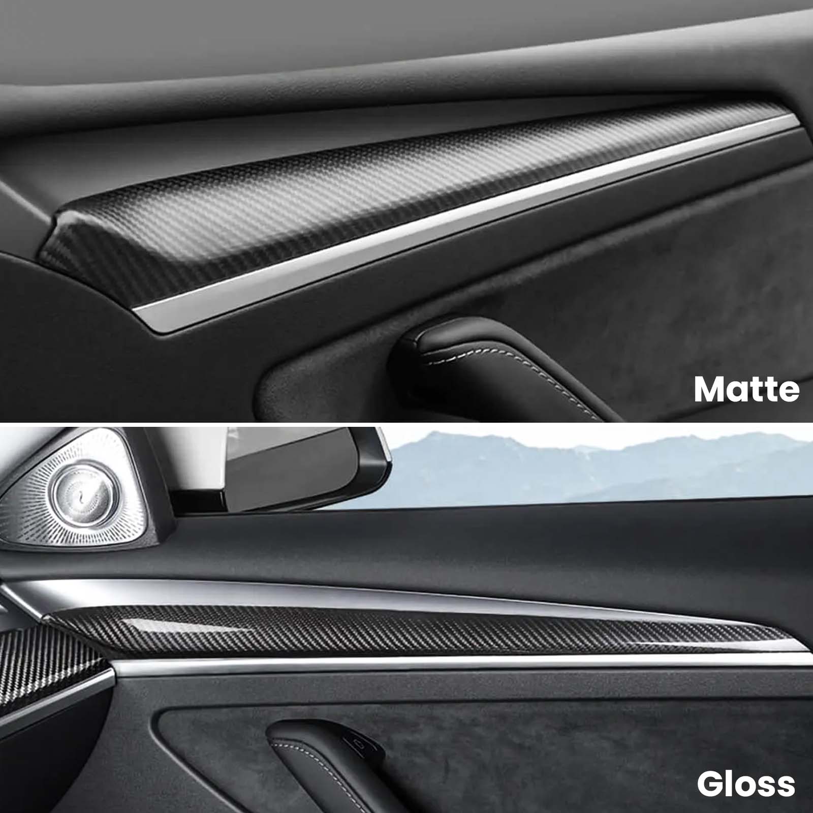 Model 3Y Real Carbon Fiber Dashboard & Front Door Trim Panel Replacement Kit Tesstudio®