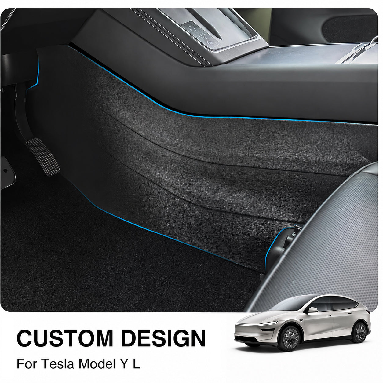 2-Piece TPE Center Console Side Kick Protector Mats for Tesla Model Y L 2025.11+