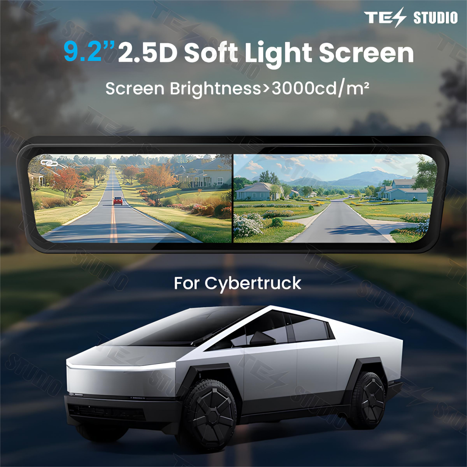 S92 Pro 4K Streaming Rearview Mirror for Tesla Cybertruck