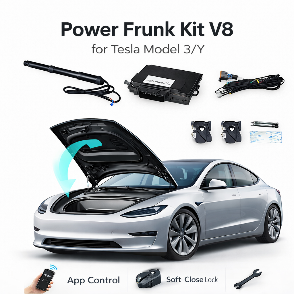 Tesstudio Power Frunk Silent Front Trunk Electric Suction Lock Version 8 For Tesla Model 3/Highland Model Y/Y Juniper