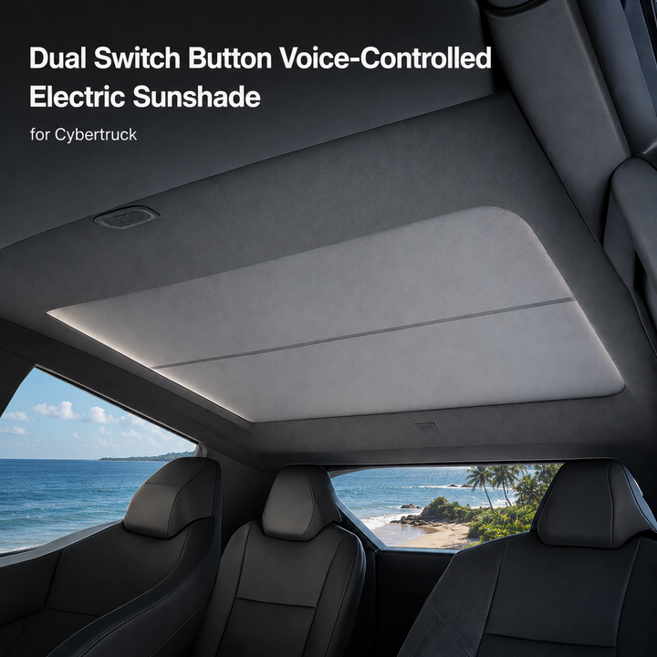 Power Sunshade double Control Buttons Voice-Controlled Sunshade with Ambient Lighting For Tesla Cybertruck