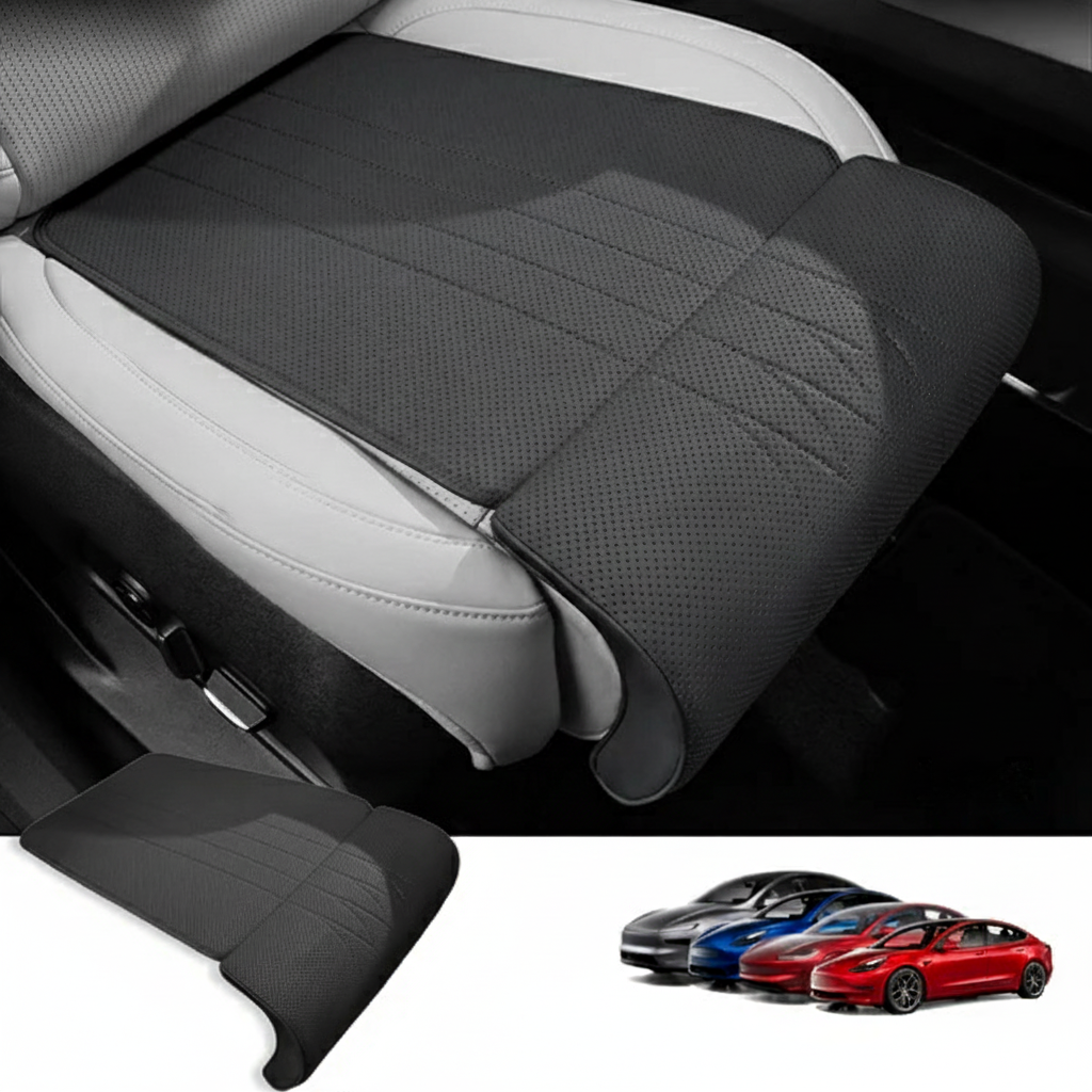 Premium Nappa Leather Front Seat Leg Support Cushion For Model 3/3 Highland /Y/ Y Juniper