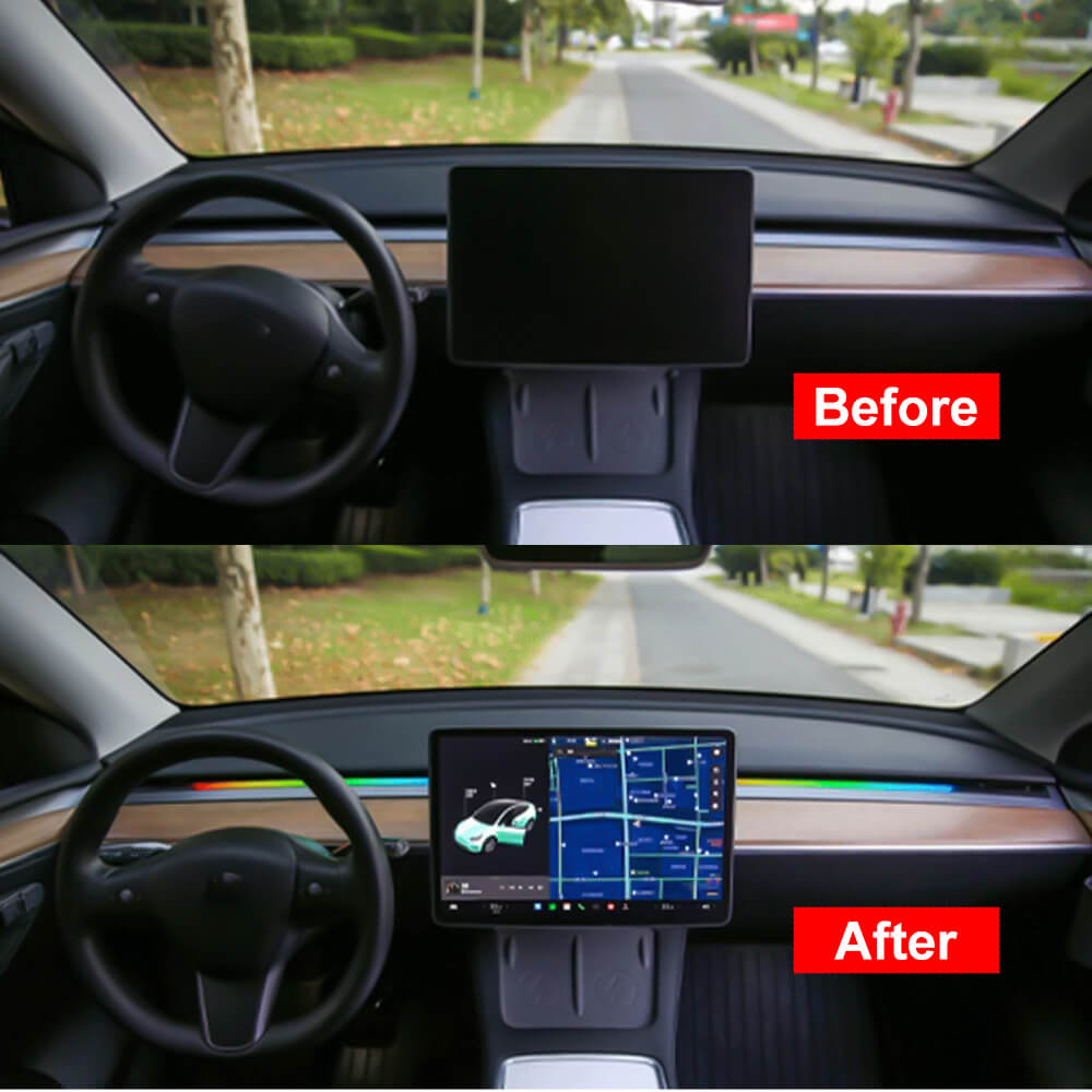 Tesstudio Simple Air Vent RGB Light Strips For (19+) Tesla Model 3/Y/3 Highland