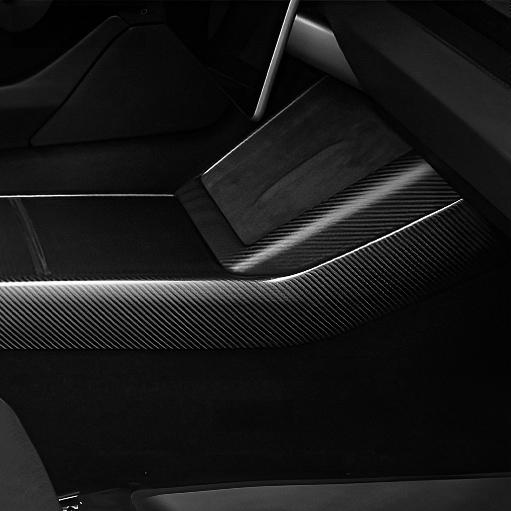 Real Molded Carbon Fiber Center Console Side Panel Covers for 2024+ Tesla Model 3 Highland & 2025+ Model Y Juniper (2 Pieces)