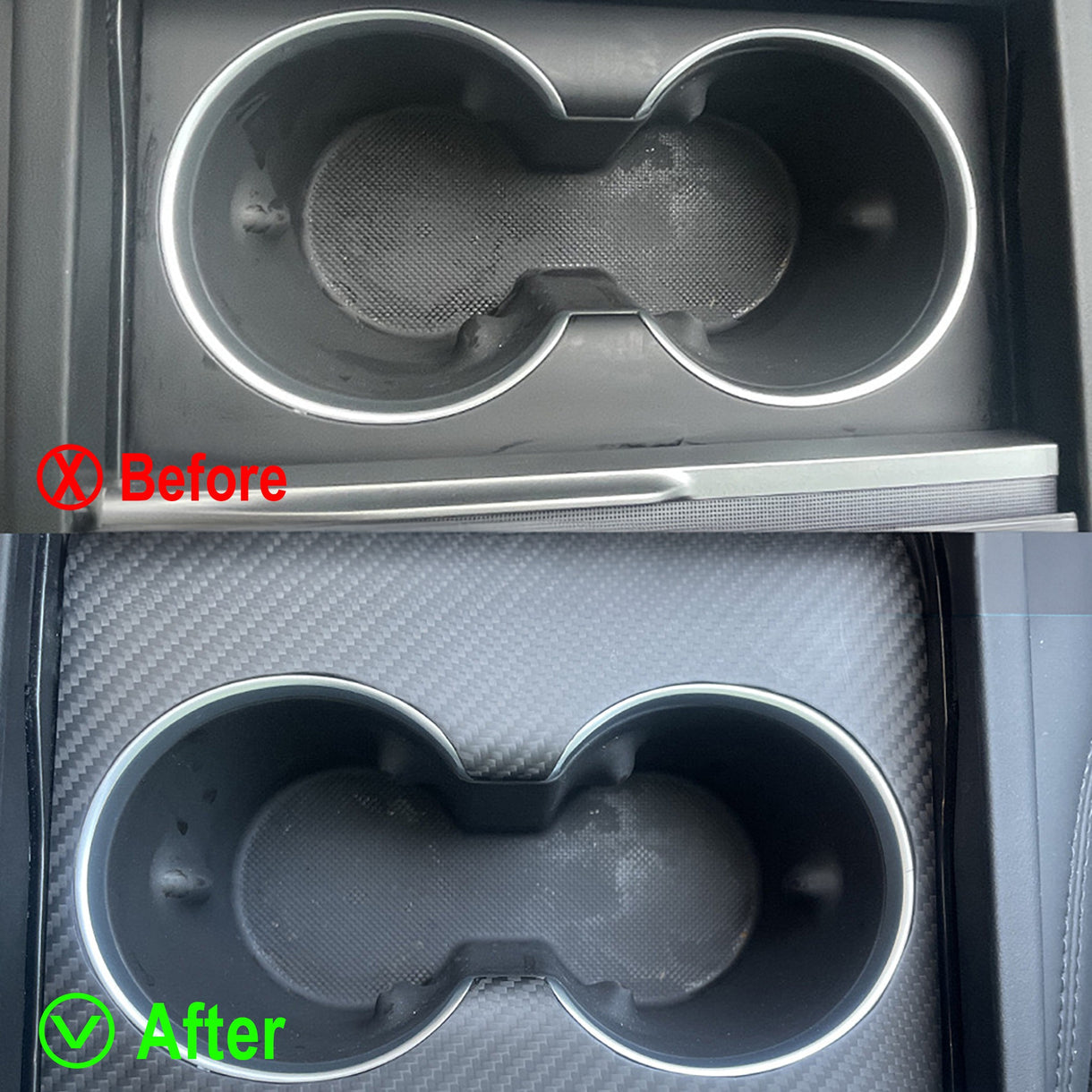 Tesla Model Y Juniper/3 Highland Real Carbon Fiber Rear Cup Holder Cover