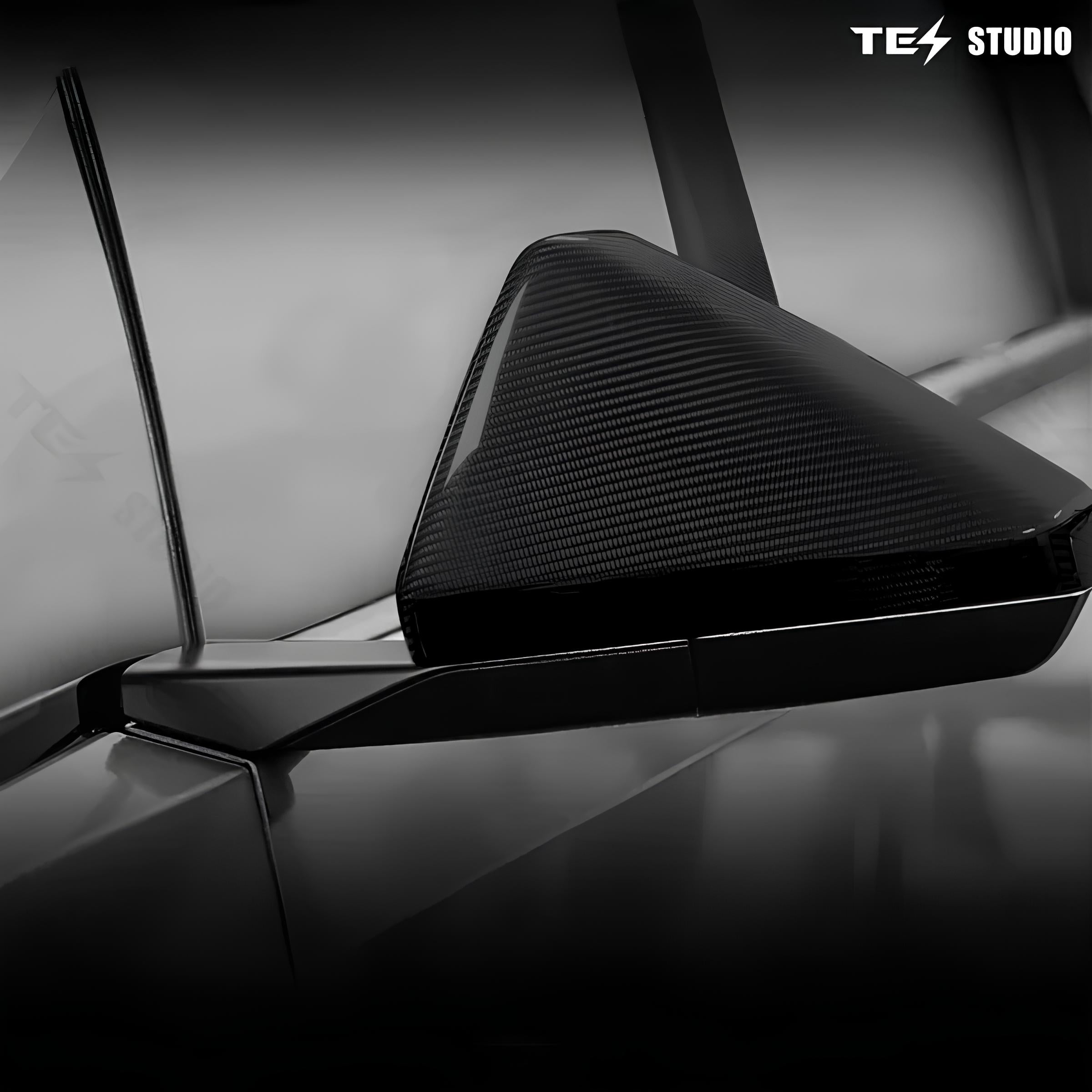Real Carbon Fiber Side View Mirror Caps for Tesla Cybertruck Exterior Accessories 2PCS | Tesstudio