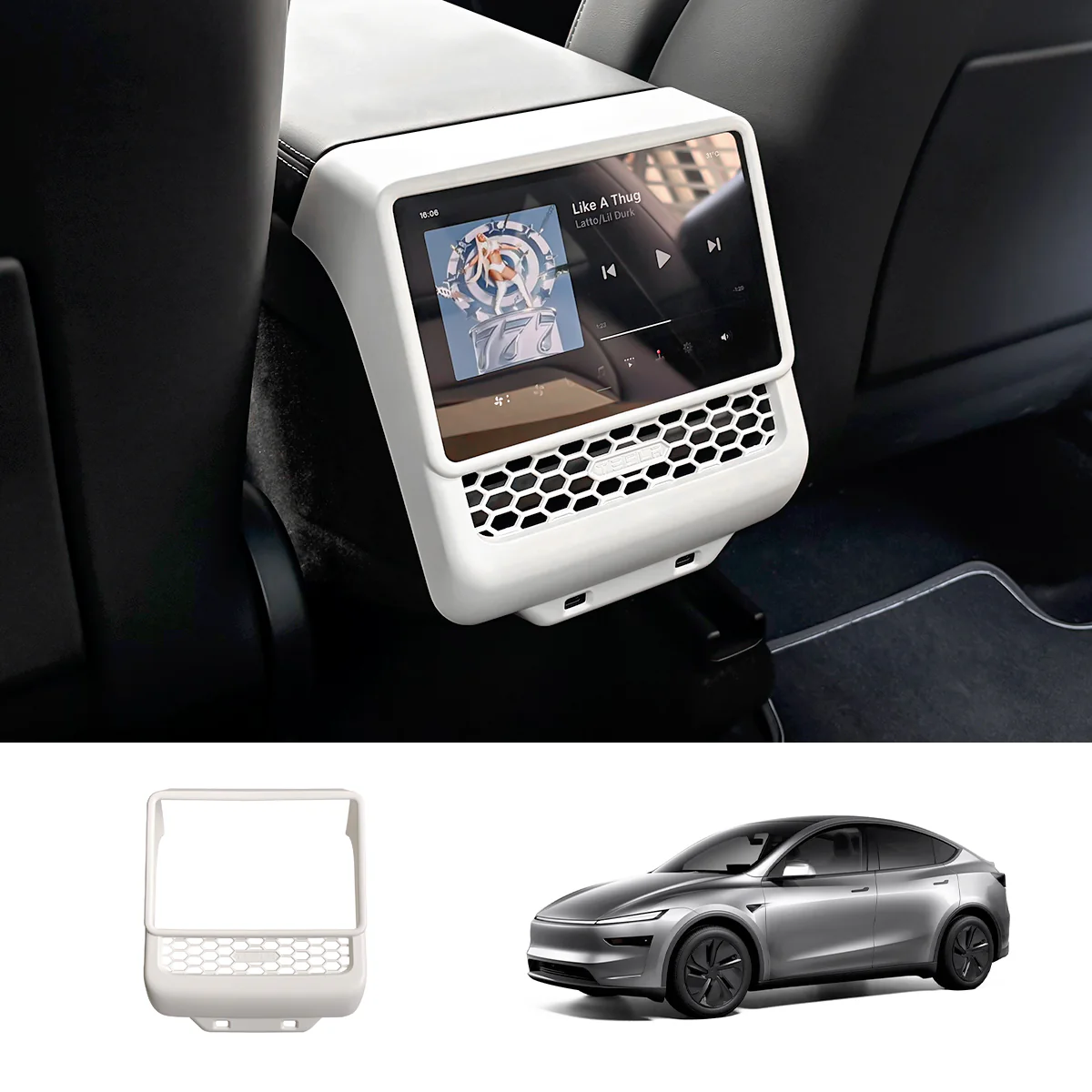 Matte White Interior Upgrade Kit For Tesla Model Y Juniper 2025+