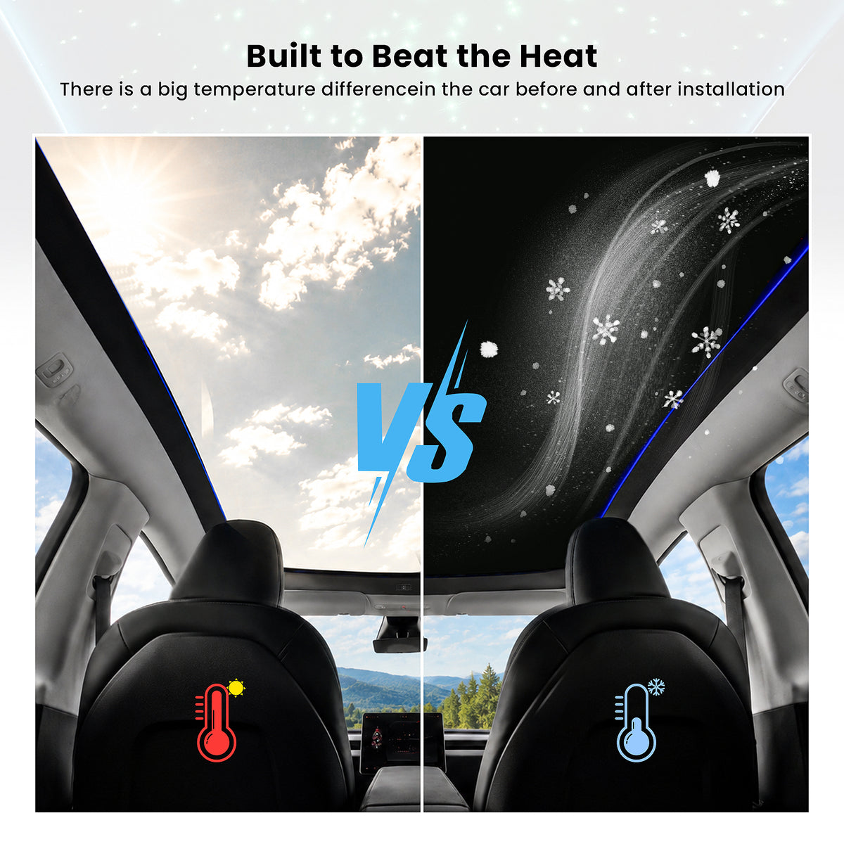 Smart Voice-Controlled Starry Sunshade 2.0 for Tesla Model Y / Y Juniper / Y L in Tesstudio