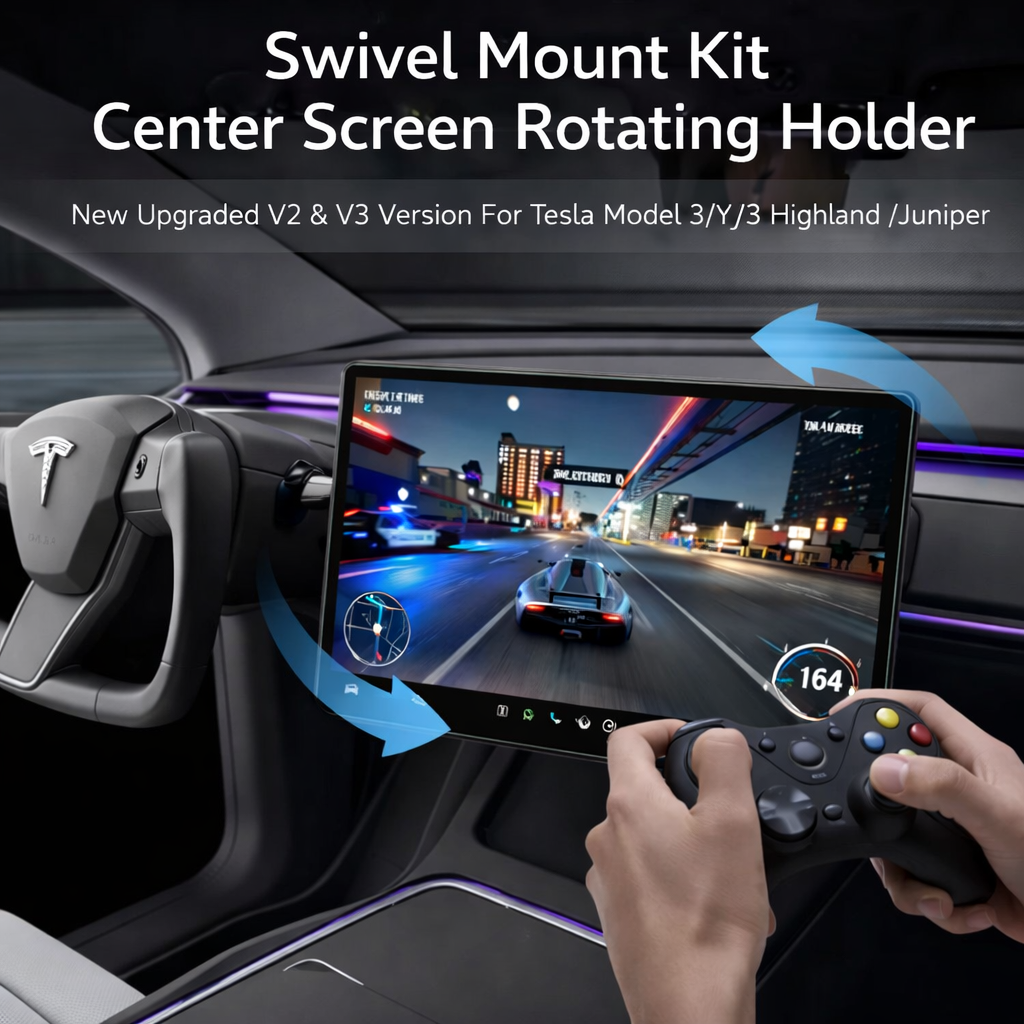 Swivel Mount Kit Center Screen Rotating Holder for Tesla Model 3 & Model Y & Highland 3 & Y Juniper (V2V3)