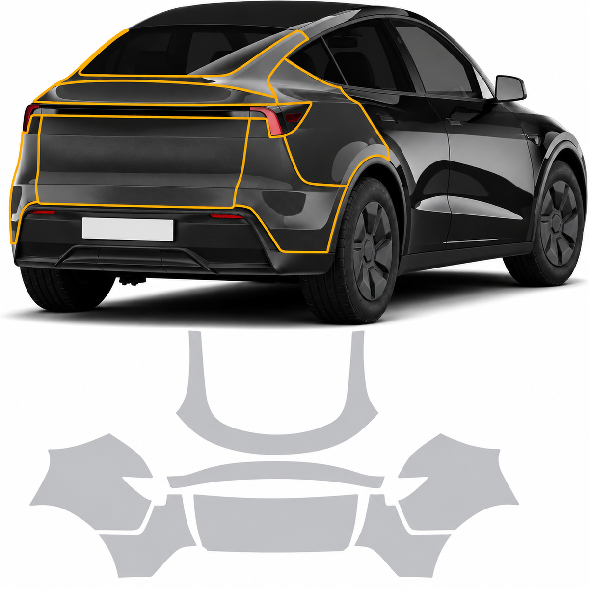 Pre-Cut TPU Clear Paint Protection Film Kit for Tesla Model Y Standard 2025.11+