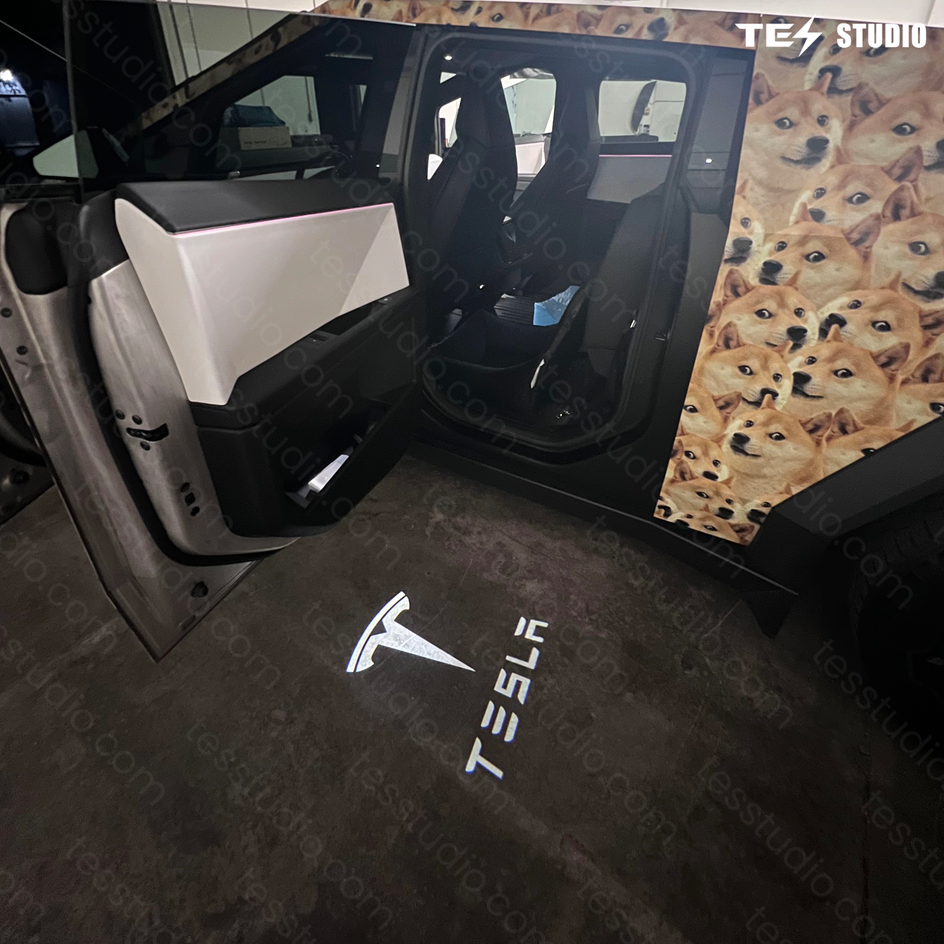 Tesla Accessories Welcome Puddle Lights Cybertruck Projector Door Step Light Interior Lights Bulbs Tesstudio®