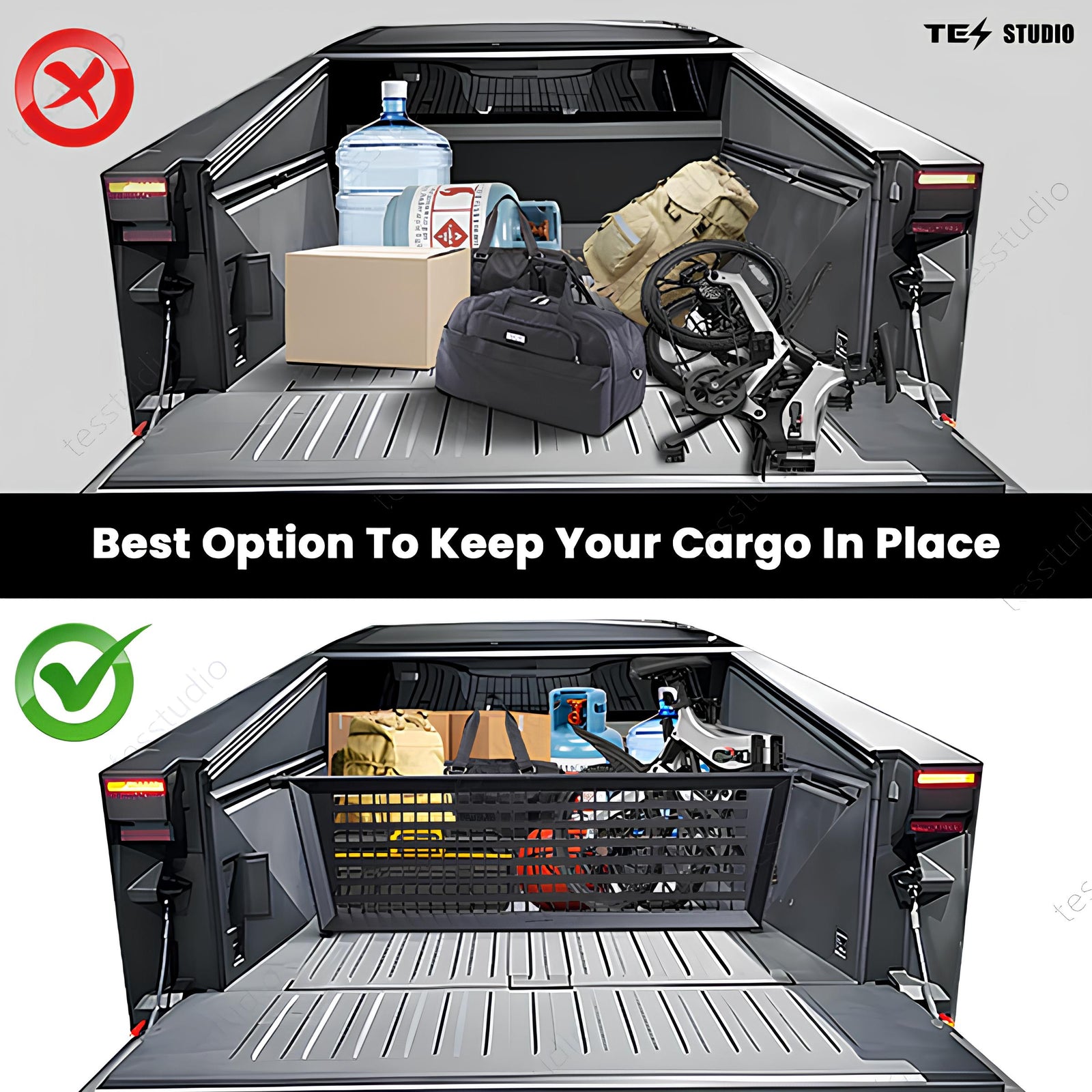 Cybertruck cargo divider construction detail