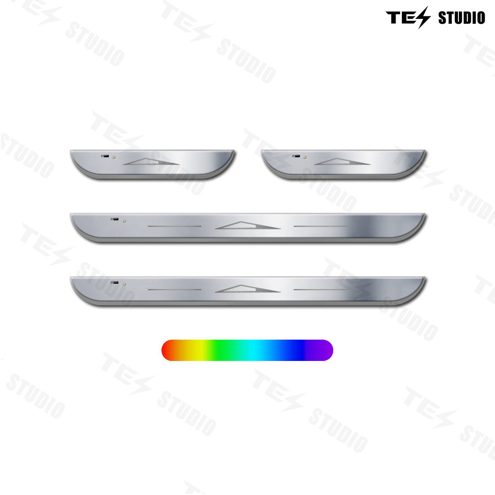 Cybertruck Illuminated Door Sills Protector LED Welcome Pedal Trim Plates Tesstudio®